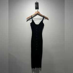 Princess Polly Black Ribbed Tank Top Bodycon Dress US 2